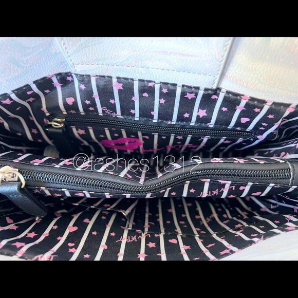 BETSEY JOHNSON Bag Naomi Quilted Satchel - Blue Chevron LBNAOMI - Picture 6 of 8